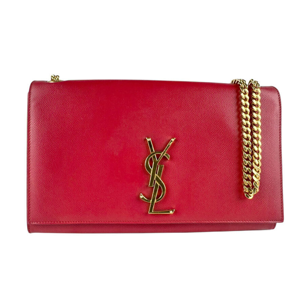 Saint Laurent shoulder bag leather metal red gold